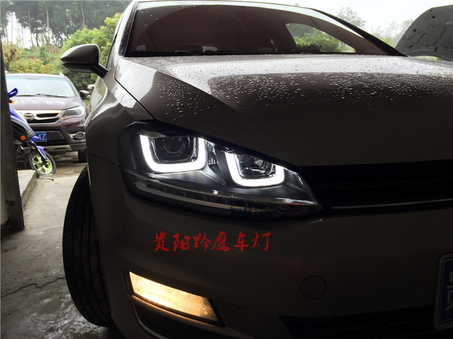 貴陽高爾夫7大燈改裝升級 LED雙U大燈，LED轉(zhuǎn)向 雙光透鏡