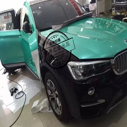 深圳香車之家寶馬X4全車改蒂芙尼藍(lán)車身改色貼膜