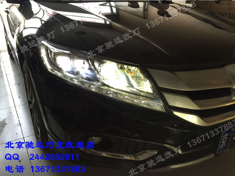 本田歌詩(shī)圖 改裝車燈 大燈增亮 海拉五代透鏡 北京改燈