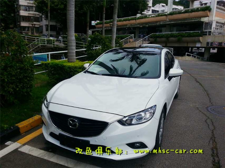 阿特茲貼黑頂 車頂貼黑膜 黑色全景天窗貼膜 噴黑色輪轂 剎車鉗改顏色 紅色剎車鉗