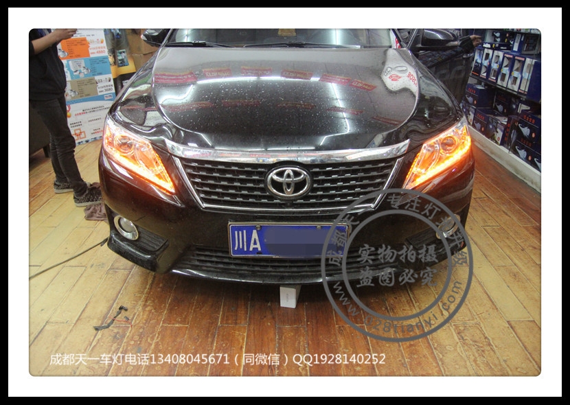 成都豐田凱美瑞車(chē)燈改裝海拉5雙光透鏡歐司朗氙氣燈LED日行燈