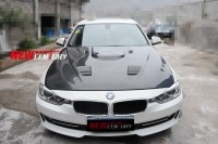 宝马新款3系改装碳纤维机盖 BMW320li F30F35开孔散热引擎盖包围