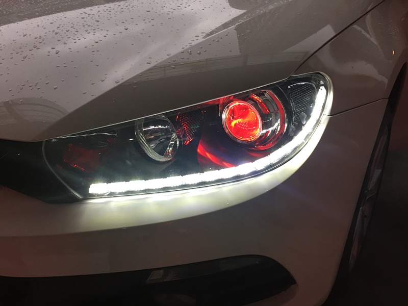 上海車燈改裝 大眾尚酷車燈升級(jí) 雙光透鏡 惡魔眼 雪萊特氙氣燈 日行燈