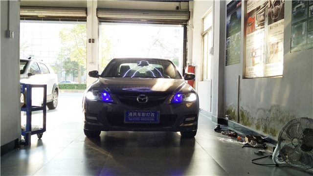 馬自達(dá)6車(chē)燈升級(jí) Q5雙氙透鏡改裝 氙氣大燈升級(jí)——清風(fēng)車(chē)影燈改