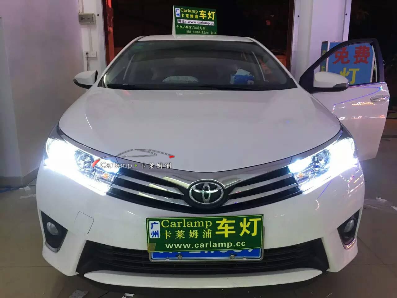 【廣州專業(yè)改燈】豐田卡羅拉大燈改裝：海拉5雙光透鏡+氙氣燈套餐【廣州Carlamp車燈改裝案例】