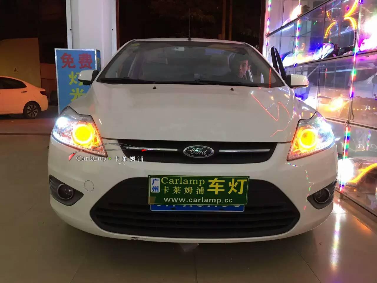 【廣州專(zhuān)業(yè)改燈】福特福克斯 大燈改裝：海拉5雙光透鏡+氙氣燈套餐【廣州Carlamp車(chē)燈改裝案例】