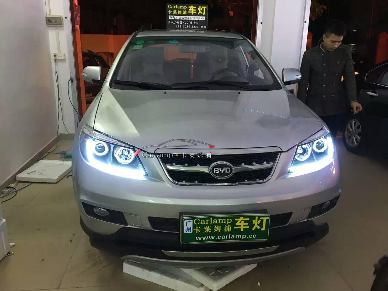 【廣州專業(yè)改燈】比亞迪S6 大燈改裝：Q5雙光透鏡+氙氣燈套餐【廣州Carlamp車燈改裝案例】