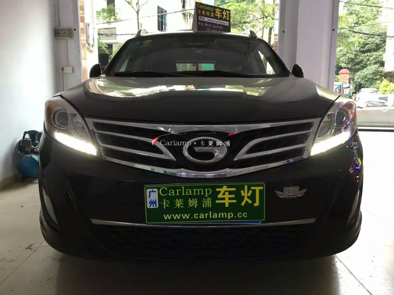 【廣州專業(yè)改燈】廣汽傳祺GS5 大燈改裝：海拉5雙光透鏡+漢雷氙氣燈套餐【廣州Carlamp車燈改裝案例】
