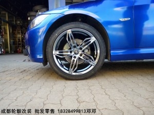 成都輪轂改裝 寶馬3系換裝KX5324 黑電鍍輪轂