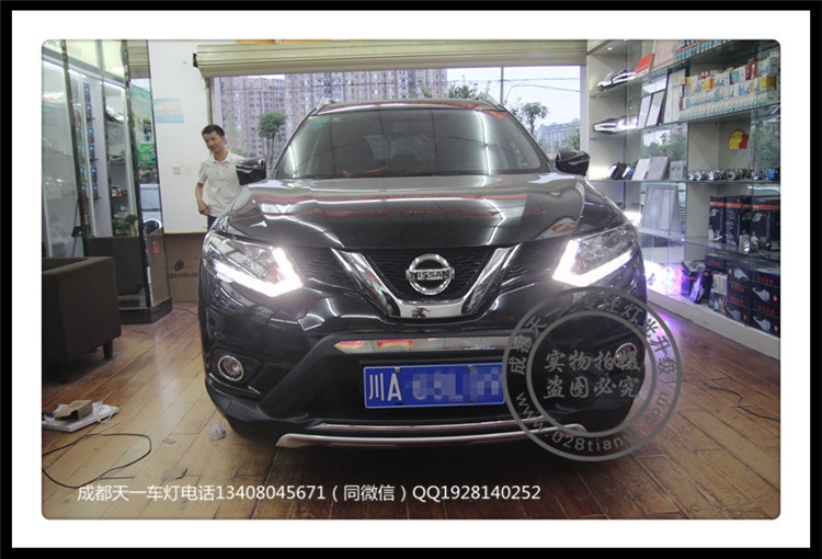 成都奇駿改燈車燈改裝海拉雙光透鏡LED日行燈雙光透鏡