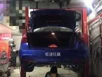 新款宝马3系运动款改双边单出排气管杭州汽车改装店