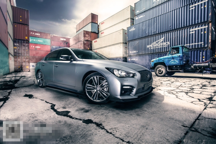 英菲尼迪Q50車身貼膜改色粉墨金屬灰-WOO廣州總店