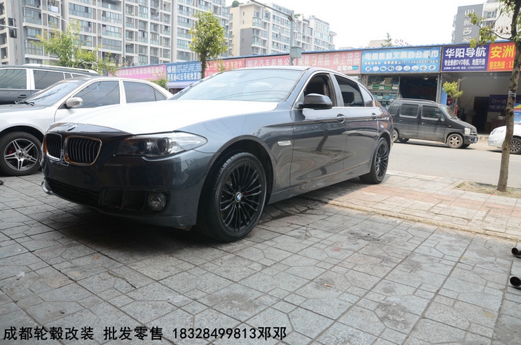 寶馬523 升級(jí)18寸輪轂  原裝M款式 半亞黑輪轂