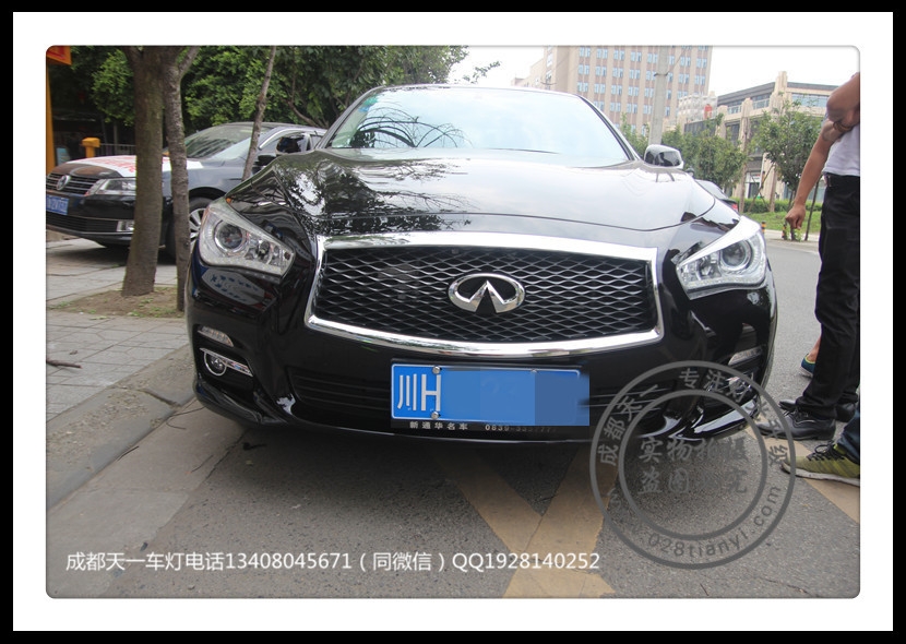 成都英菲尼迪Q50車燈改裝升級Q5\海拉雙光透鏡歐司朗氙氣燈日行燈天一車燈