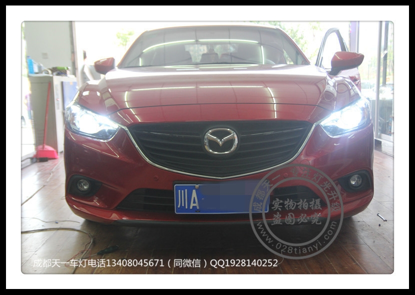 成都阿特茲改燈車燈改裝雙光透鏡氙氣燈高配LED日行燈總成天一車燈