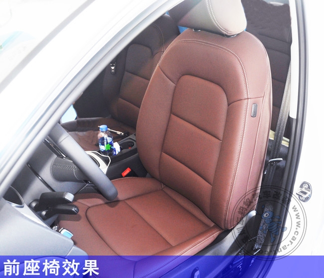 奧迪A4L汽車(chē)真皮座椅定制方案棕紅色