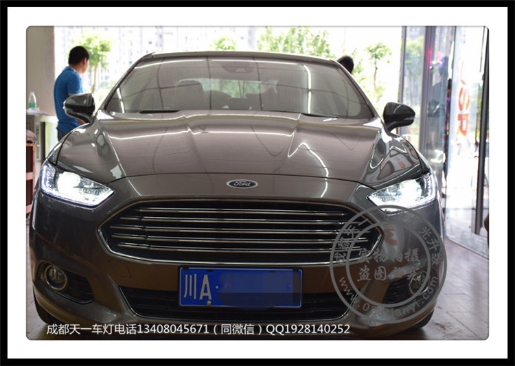 成都新蒙迪歐改裝車燈改裝LED流光日行燈總成雙光透鏡