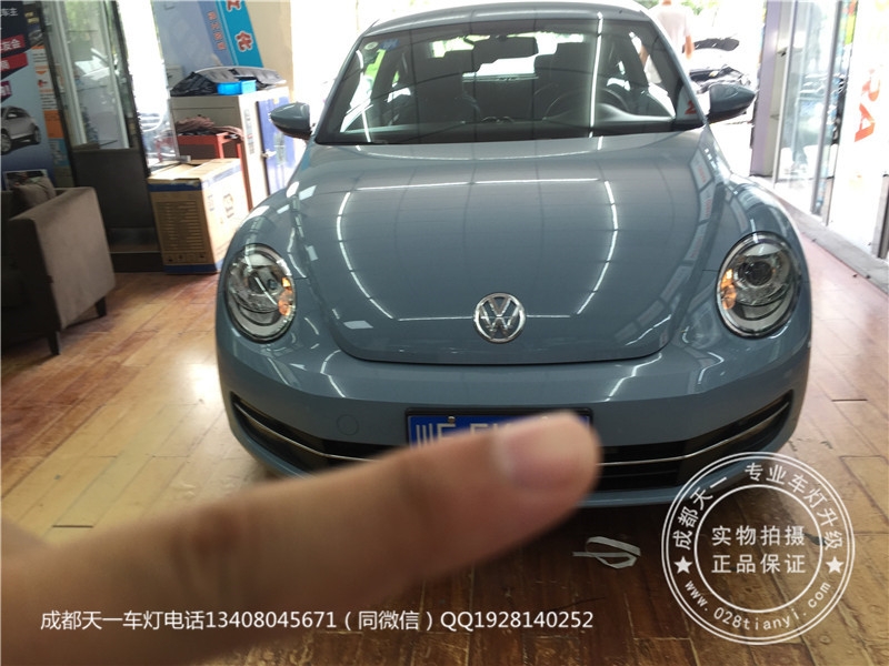 成都大眾甲殼蟲車燈改裝升級(jí)海拉雙光透鏡歐司朗氙氣燈