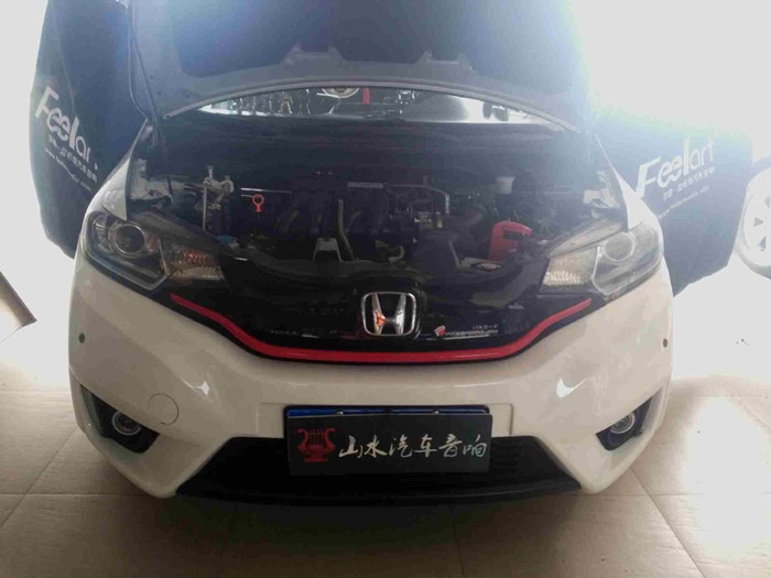 本田飛度音響隔音改裝 丹麥芬朗音響 喇叭 泉州山水汽車音響改裝