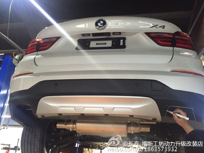 寶馬X4 剛提車 就來換排氣，MRG雙邊四出中尾段閥門款來一套[微笑]