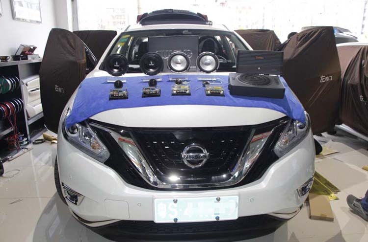 【廣州金聲匯】日產(chǎn)全新樓蘭丹麥丹特聲汽車音響升級改裝