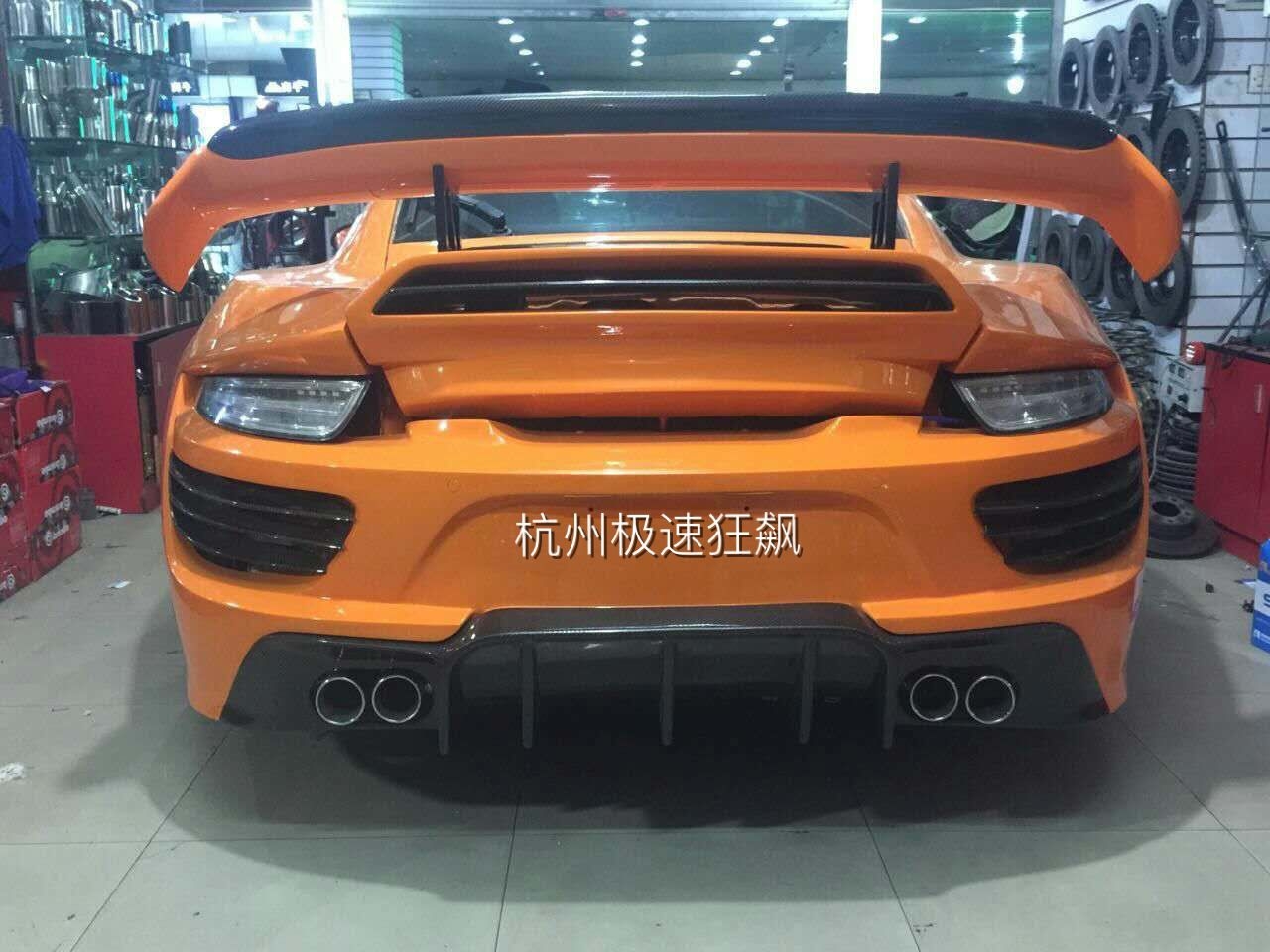 保時捷911改裝寬體包圍輪轂可調(diào)排氣管