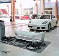 2013-2017保時捷panamera改裝Turbo大嘴前保險杠 碳纖維前唇