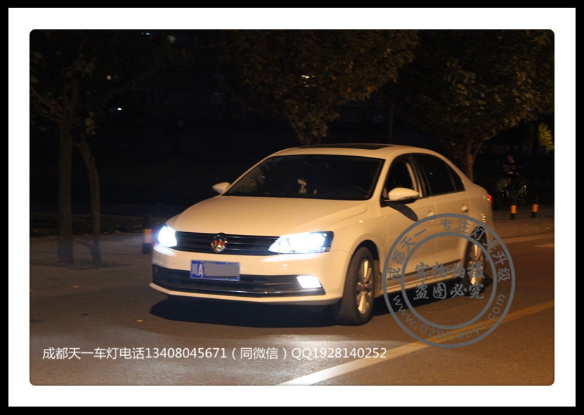 成都15款大眾速騰車燈改裝升級(jí)海拉透鏡日行燈總成