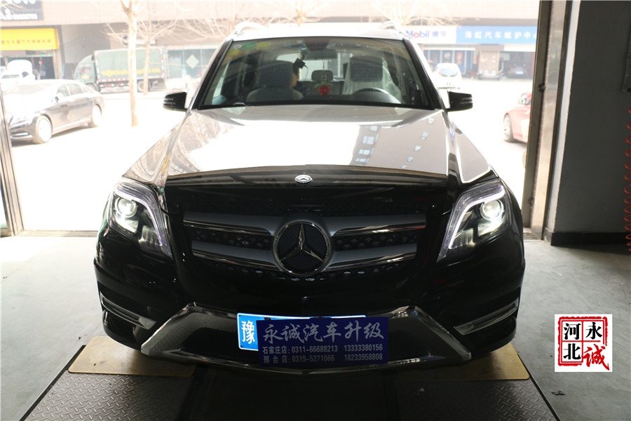 石家莊奔馳GLK260改七色氛圍燈，電動折疊后視鏡【永誠汽車升級】
