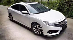 【車鎮(zhèn)改裝】十代新思域碳纖維改裝件 前唇側(cè)裙后唇尾翼原裝位小包圍