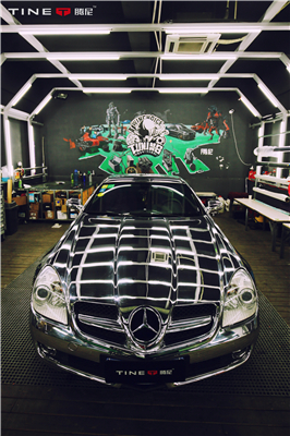 Mercedes－Benz奔馳 W171 SLK 外觀升級全車改色貼膜STM電鍍銀