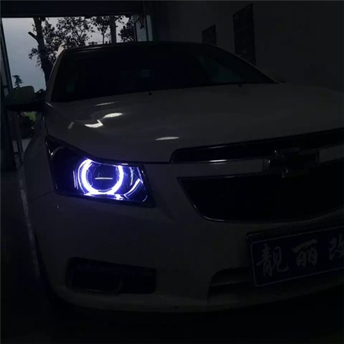 濰坊科魯茲改裝車燈加大黃蜂天使眼