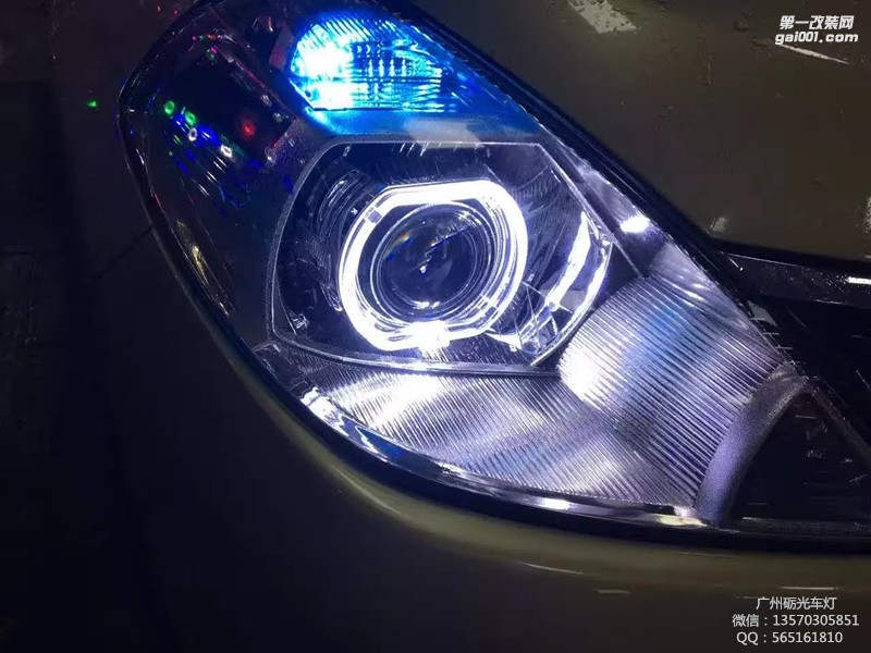 【廣州礪光車燈】日產(chǎn)騏達(dá)改氙氣大燈 天使眼案例分享
