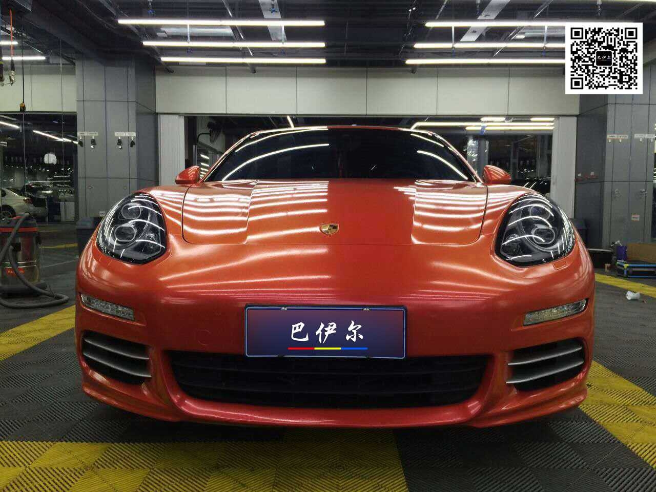 保時捷帕拉梅拉整車星光鉆石印度紅改色貼膜