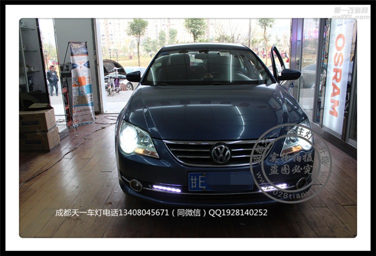 成都寶來車燈改裝升級(jí)原裝Q5海拉透鏡歐司朗氙氣燈日行燈