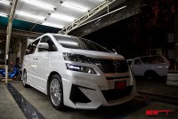 埃爾法改裝WALD大包圍套件 老款改裝前杠大包圍中網(wǎng)后杠排氣