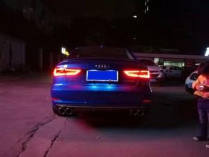 大連德利汽車改裝奧迪A3 換裝RES鈦合金閥門排氣中尾段