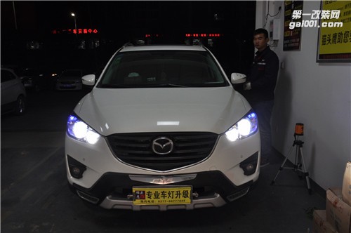 南陽車友馬自達CX-5升級四透鏡加裝天使眼日行燈