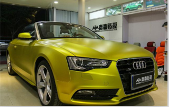 奧迪A3車身改色貼膜冰金色