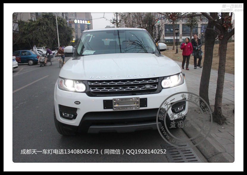 成都路虎攬勝運(yùn)動版車燈改裝Q5海拉雙光透鏡氙氣燈中規(guī)日行燈
