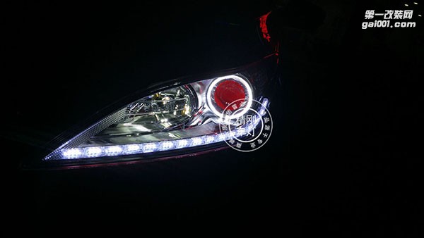 【廣州炫瀾車(chē)燈】長(zhǎng)安逸動(dòng)升級(jí)精剛海拉5雙光透鏡+精剛安定器