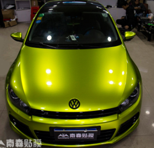 大眾尚酷車身改色極光熒光綠