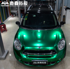 寶馬mini車身改色貼膜祖母綠
