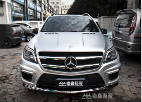 奔馳GL450車身改色貼膜電光銀