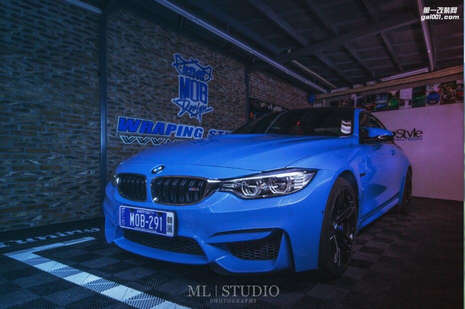 BMW M4施工法国HEXIS顶级漆面保护膜（广州佛山MOB改色改装俱乐部）