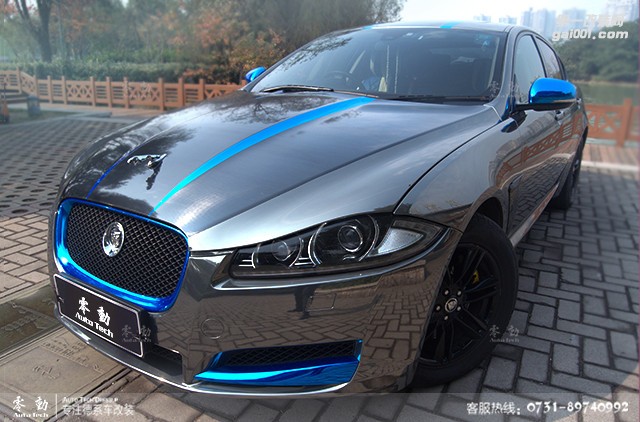 捷豹XF改色貼膜“電鍍鎢鋼改色膜”——長沙改色貼膜店