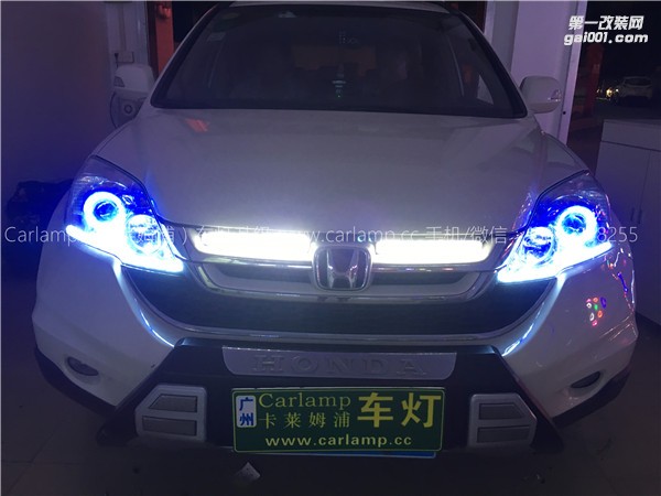 廣州【卡萊姆浦車燈】本田CRV改燈：卡萊姆浦海拉5雙光透鏡氙氣大燈