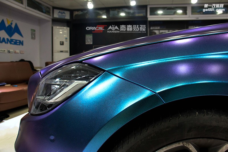 奔馳CLS260車身改色貼膜—電光紫魅藍 廣州南森汽車改色出品