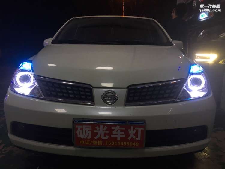 廣州專業(yè)改燈  日產(chǎn)騏達(dá)改氙氣雙光透鏡-案例分享