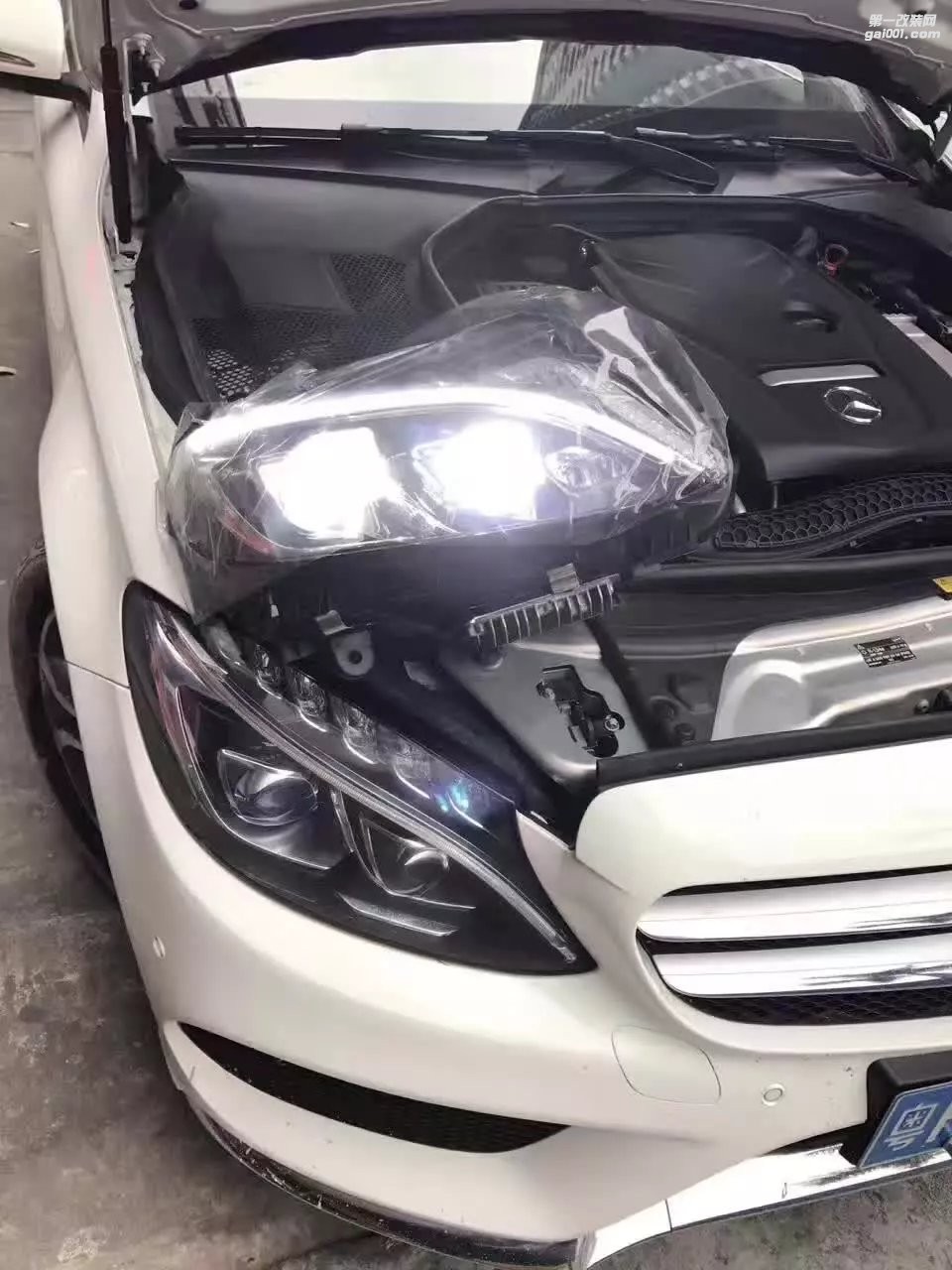 東營汽車改燈 奔馳C級 205車燈升級 東營光速改